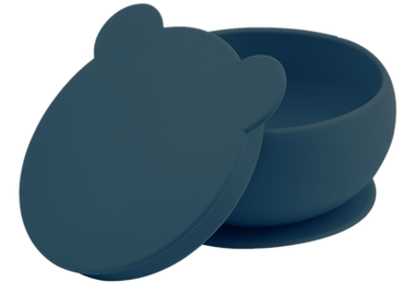 Minikoioi Bowly Silicone Suction Bowl w/ Lid - Deep Blue-Mountain Baby